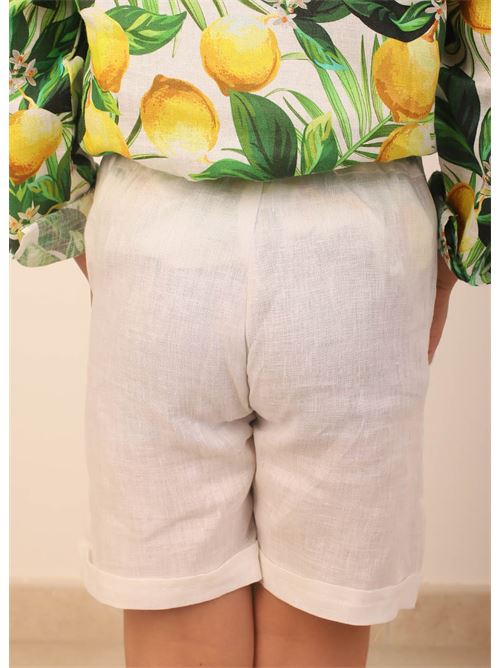 Bermuda da bambino in lino bianco Linen Color Capri | BERMUDABIMBOLINOBIANCO